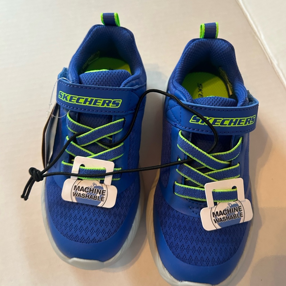Skechers Kids Blue and Green Sneakers